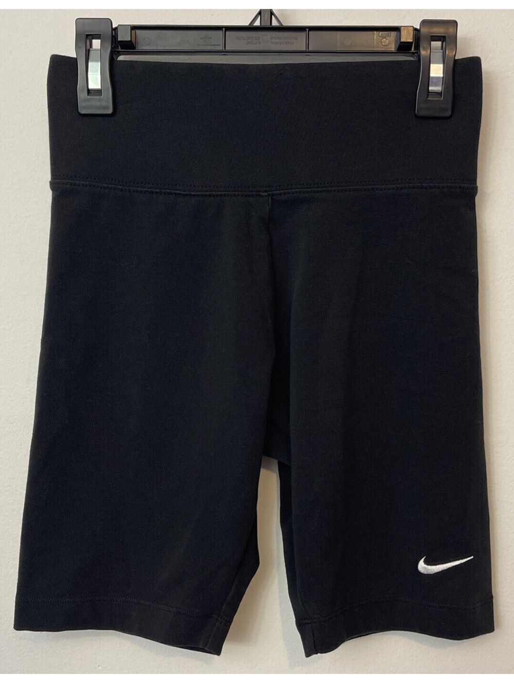 Nike Womens XS Black Logo Embroidered Elastic-Waist Athletic Biker Shorts! A1466
